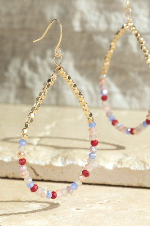 Red and Gold Drop Earrings