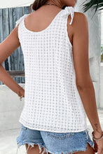 Load image into Gallery viewer, White Lattice Texture Sleeveless Blouse
