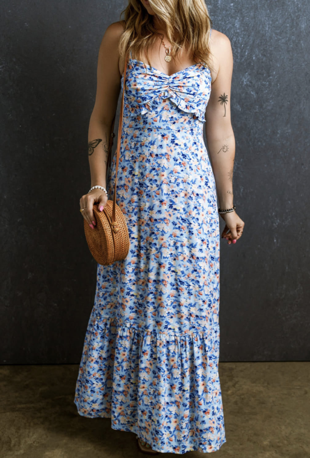 Blue Floral Maxi Dress