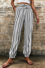 Load image into Gallery viewer, Black Striped Boho Pants
