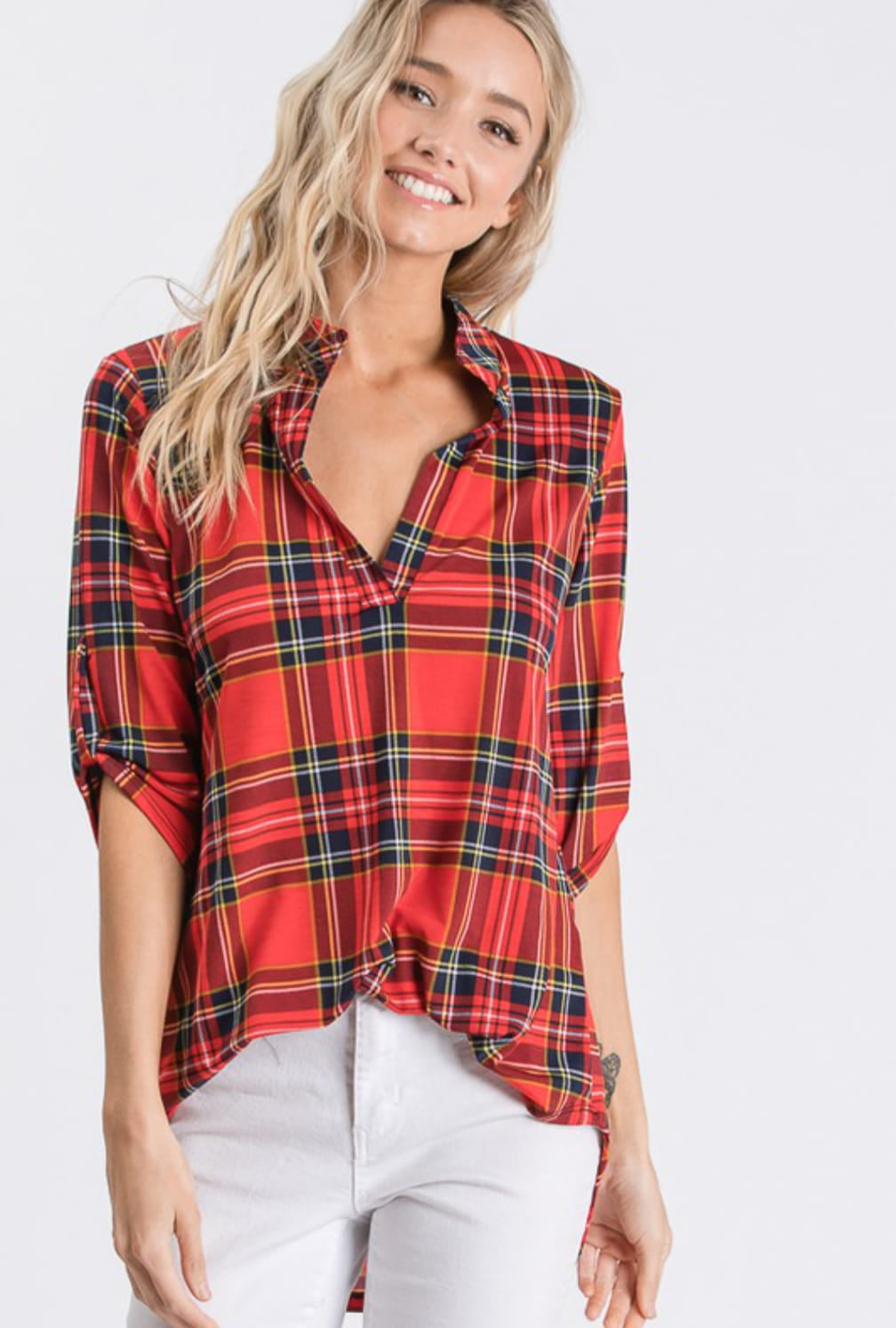 Red Plaid Tunic