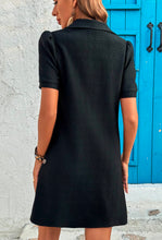 Load image into Gallery viewer, Black Textured Polo Dress
