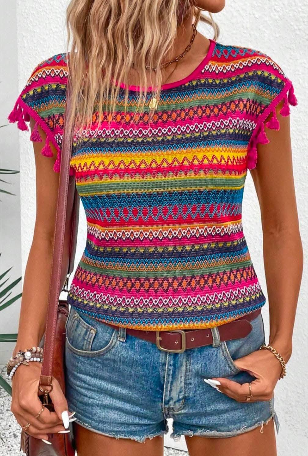 Jacquard Textured Blouse
