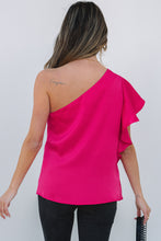 Load image into Gallery viewer, Pink Single Cold Shoulder Blouse
