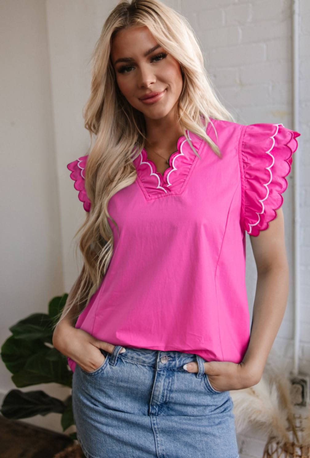 Bright Pink Blouse