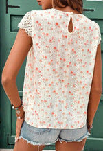 Load image into Gallery viewer, Pink Floral Cap Sleeve Blouse
