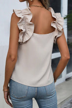 Load image into Gallery viewer, Ivory Ruffle Sleeveless Blouse
