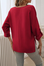 Load image into Gallery viewer, Wine V-Neck Blouse
